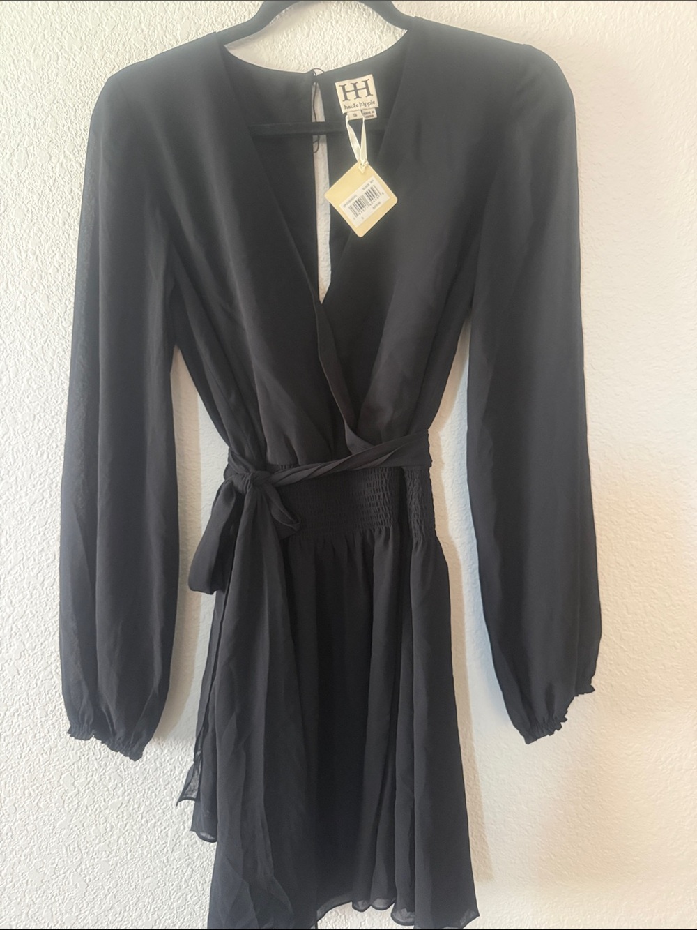 Haute Hippie Black Long-Sleeve Dress